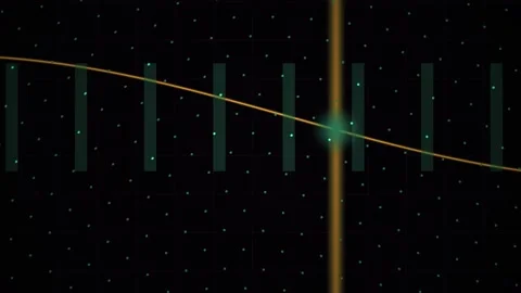 Technology Abstract Digital Grid Animation with Glowing Orange Curve and Da.. Stock Footage 343768966