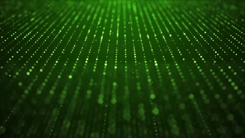 Technology abstract digital particle with flowing dots green loop background Stock Footage 274421136