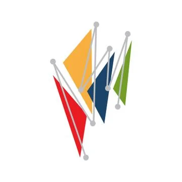 Technology abstract Flat Modern Connection Dots Logo design dot connection cr Stock Illustration