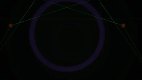 Technology Abstract Green Geometric Lines Moving on Dark Purple Circle Back.. Stock Footage 343769121