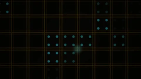 Technology Abstract Grid Background with Glowing Blue Dots in Motion Stock Footage 343769144