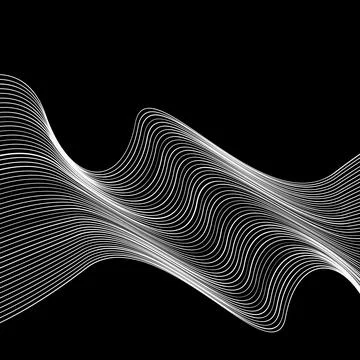 Technology abstract lines on white background. Undulate Grey Wave Swirl, fr.. Stock Illustration
