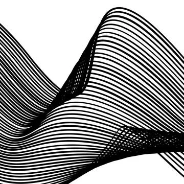 Technology abstract lines on white background. Undulate Grey Wave Swirl, fr.. Stock Illustration