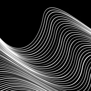 Technology abstract lines on white background. Undulate Grey Wave Swirl, fr.. Stock Illustration