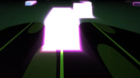 Technology Abstract Motion Graphic of Fast Futuristic Cyber Track with Glow.. Stock Footage 343769372