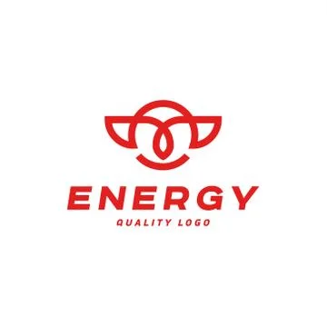 Technology abstract sign vector in a flat style of an outline line Stock Illustration