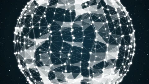 Technology abstract sphere background with linked dots 4k video. Stock Footage 146208166