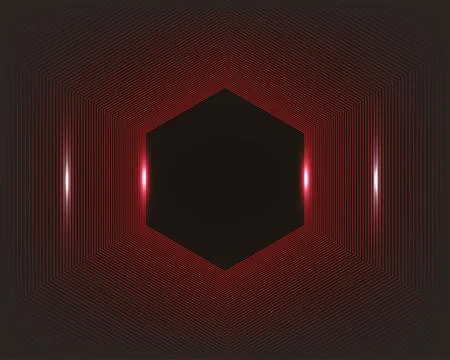 Technology abstract template background on dark with glowing hexagons decor.. Illustrazione stock