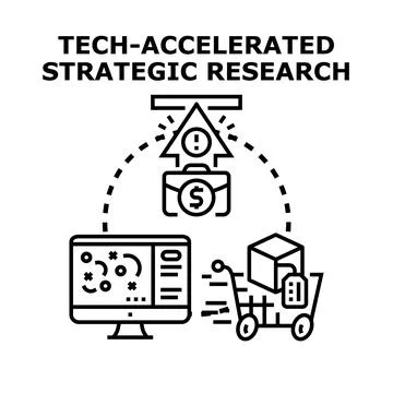 Technology accelerating strategic business research and development Stock Illustration