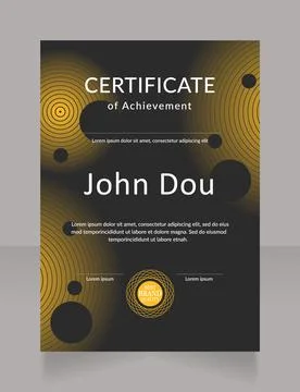 Technology achievement certificate design template Illustrazione stock