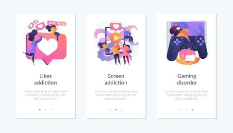 Technology addiction app interface template. 스톡 일러스트
