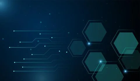 The technology AI Abstract with polygons shapes. Abstract AI circuit board .. Stock Illustration