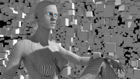 Technology of AI Artificial intelligence big data machine deep learning Stock Footage 88341576