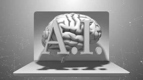 Technology of AI Artificial intelligence big data machine deep learning Stock Illustration