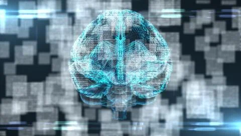 Technology of AI Artificial intelligence big data machine deep learning Illustrazione stock