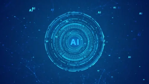 Technology AI brain CPU working. Artificial intelligence processor data Stock Footage 314193309