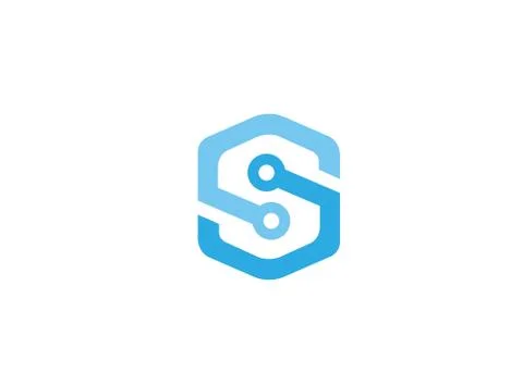 Technology Alphabet S Logo Stock Illustration
