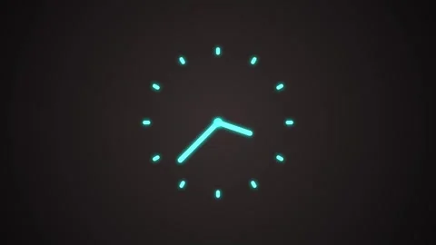 Technology Analog clock icon animation on dark background Stock Footage 319676162