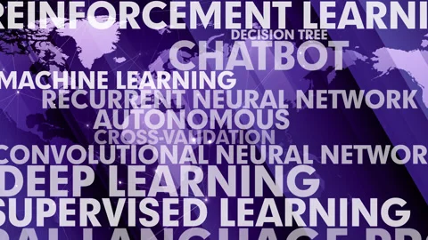 Technology and ai exploring world map with machine learning, chatbots Stock Footage 270673285