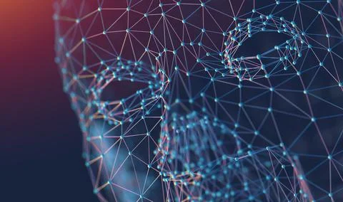 Technology and  artificial intelligence background concept. Illustrazione stock