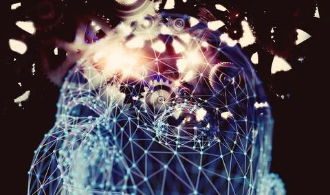 Technology and  artificial intelligence background concept. 스톡 일러스트
