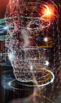 Technology and artificial intelligence background concept. Stock Illustration