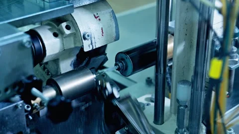 Technology and automation. Factory machine at work. Production equipment Stock Footage 245281580