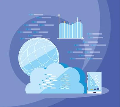 Technology and big data design イラスト素材