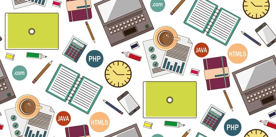 Technology and business vector pattern Illustrazione stock