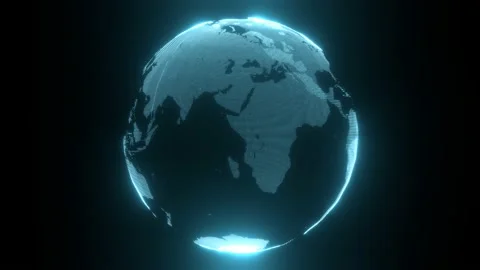Technology and communication concept. Spinning Planet Earth. Video stock 168878323