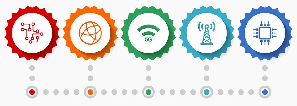 Technology and computer vector icons, electronics flat design web badges coll Illustrazione stock