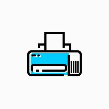 Technology and computers icon, Simple Printer Icon Stock Illustration