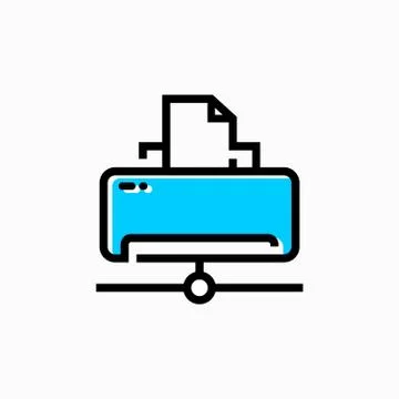 Technology and computers icon, Simple Printer Icon Stock Illustration