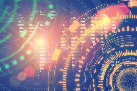 Technology and connection background concept. Abstract futuristic circuit com Stock Photos