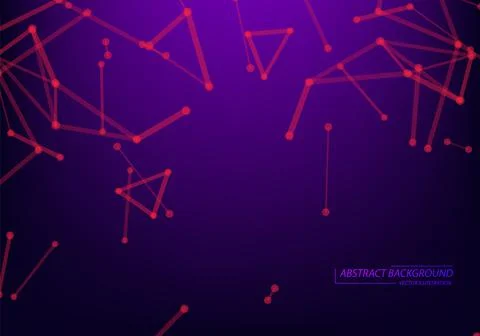 Technology and connection theme. Bright vertexes connected with thin lines .N Illustrazione stock