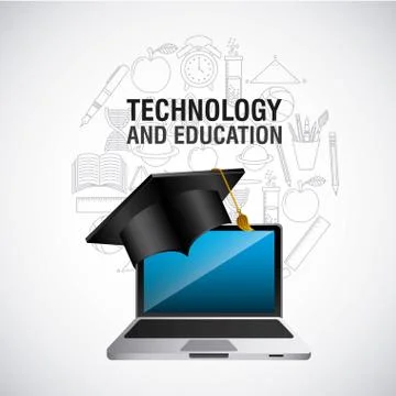 Technology and education design Illustrazione stock