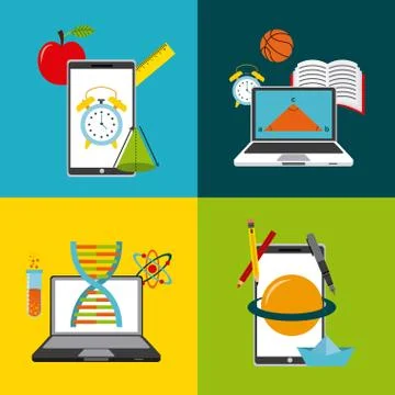 Technology and education design Stock Illustration