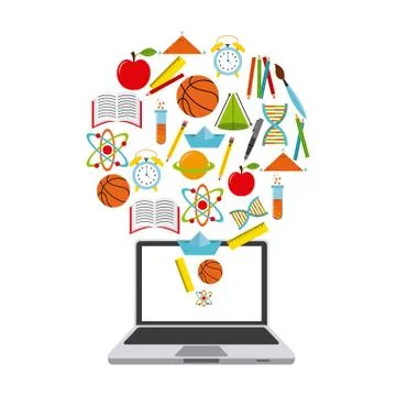 Technology and education design Illustrazione stock