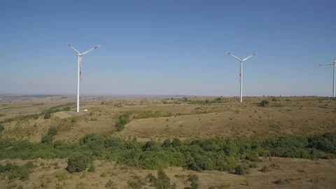 Technology and energy sources, wind turbines Stock Footage 86810742