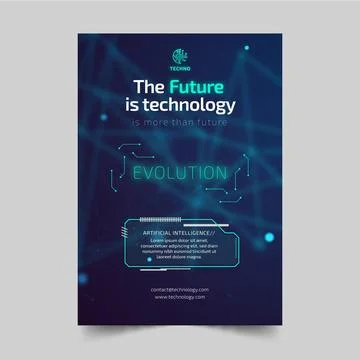 Technology and future flyer template Stock Illustration