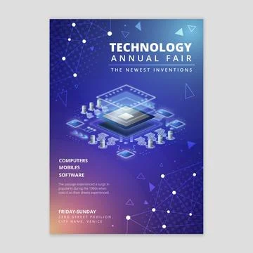 Technology and future? vertical flyer template Stock Illustration