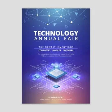 Technology and future? vertical flyer Stock Illustration