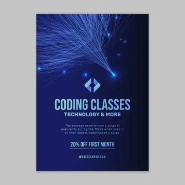 Technology and future vertical flyer template Stock Illustration
