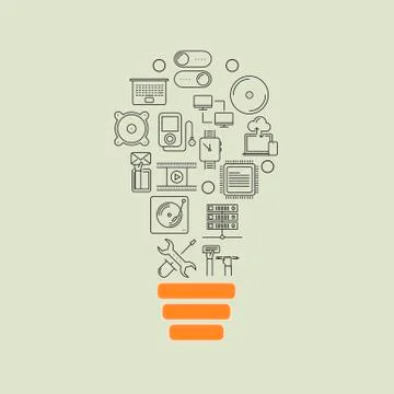 Technology and gadgets  idea background Stock Illustration