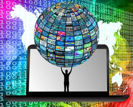Technology and humanity Stock Illustration