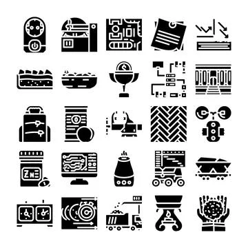Technology and industrial process solid glyptics イラスト素材