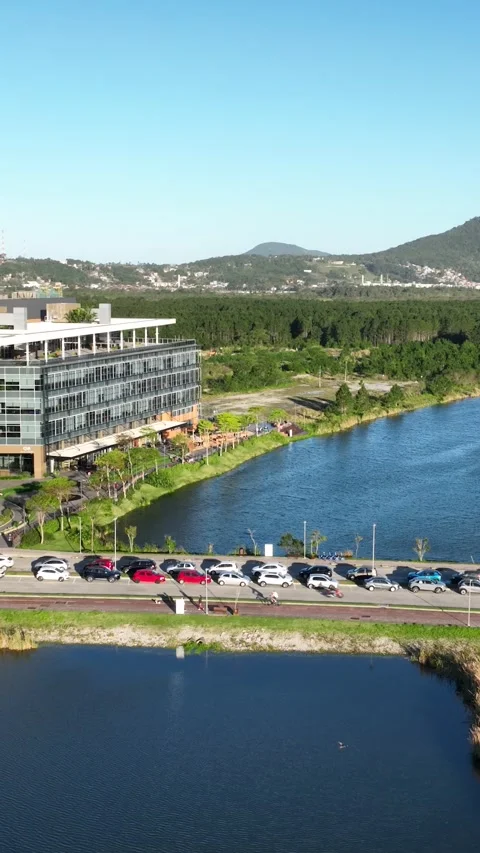 Technology and Innovation Complex in Florianopolis, Brazil, Aerial View Stock Footage 344446627