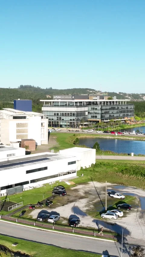 Technology and Innovation Complex in Florianopolis, Brazil, Aerial View Stock Footage 344446769