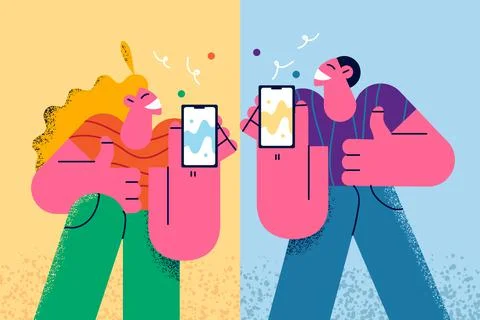 Technology and internet addiction concept Stock Illustration