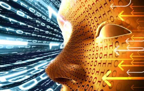 Technology and internet concept background Technology concept with face an... 스톡 사진